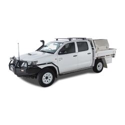 Rhino Rack Vortex Rlt600 Trackmount Black 2 Bar Roof Rack For Toyota Hilux Gen 7 4Dr Ute Dual Cab 04/05 To 09/15