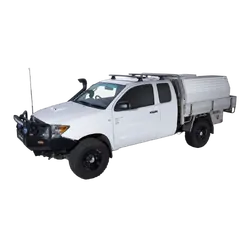 Rhino Rack Vortex Rlt600 Trackmount Black 2 Bar Roof Rack For Toyota Hilux Gen 7 2Dr Ute Extra Cab 04/05 To 09/15