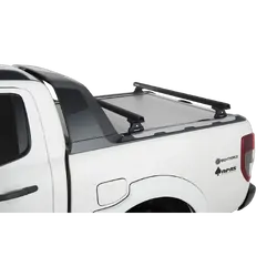 Rhino Rack Heavy Duty Rlt600 Black 2 Bar Roof Rack For Ford Ranger Wildtrak Px/Px2/Px3 4Dr Ute (Roller Shutter Tracks) 06/12 On
