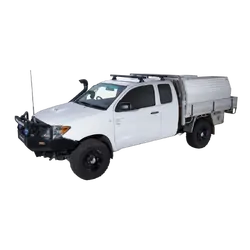 Rhino Rack Heavy Duty Rlt600 Trackmount Black 2 Bar Roof Rack For Toyota Hilux Gen 7 2Dr Ute Extra Cab 04/05 To 09/15