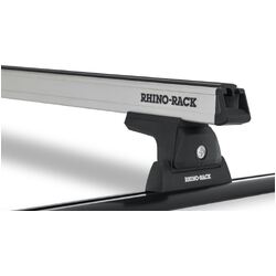 Rhino Rack Heavy Duty Rlt600 Trackmount Silver 2 Bar Roof Rack For Holden Colorado 2Dr Ute Space Cab 06/12 On