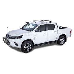 Rhino Rack Heavy Duty 2500 Black 1 Bar Roof Rack (Rear) For Toyota Hilux Gen 8 4Dr Ute Double Cab 10/15 On