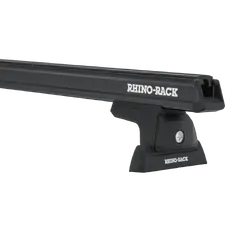 Rhino Rack Heavy Duty Rlt600 Trackmount Black 2 Bar Roof Rack For Toyota Tarago 4Dr Van (Excl. Sun Roof) 03/06 To 03/20