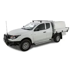 Rhino Rack Heavy Duty Rlt600 Ditch Mount Black 1 Bar Roof Rack (Front) For Mitsubishi Triton Gen5 Mq/Mr 2Dr Ute Extra Cab 04/15 On