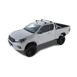 Rhino Rack Vortex Rlt600 Trackmount Black 2 Bar Roof Rack For Toyota Hilux Gen 8 2Dr Ute Extra Cab 10/15 To 20
