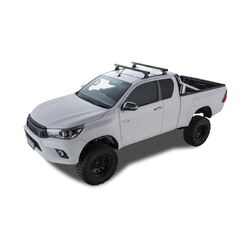 Rhino Rack Heavy Duty Rlt600 Trackmount Black 2 Bar Roof Rack For Toyota Hilux Gen 8 2Dr Ute Extra Cab 10/15 To 20