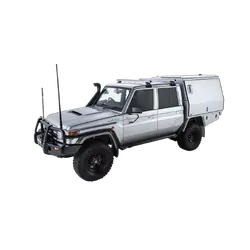 Rhino Rack Heavy Duty Rl110 Silver 2 Bar Roof Rack For Toyota Landcruiser 79 Series 4Dr 4Wd Double Cab 03/07 On