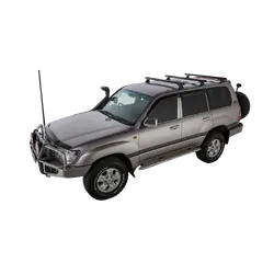 Rhino Rack Heavy Duty Rch Black 3 Bar Roof Rack For Toyota Landcruiser 100 Series 4Dr 4Wd 03/98 To 10/07