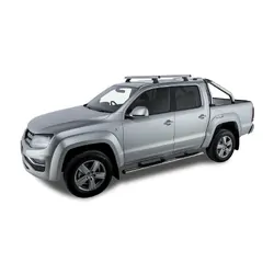 Rhino Rack Heavy Duty Rch Silver 2 Bar Roof Rack For Volkswagen Amarok 2H 4Dr Ute Dual Cab 02/11 On