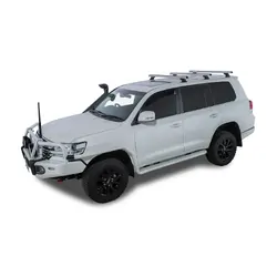 Rhino Rack Heavy Duty Rch Silver 3 Bar Roof Rack For Toyota Landcruiser 200 Series 5Dr 4Wd 07 To 21