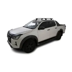 Rhino Rack Vortex Rcl Black 2 Bar Roof Rack For Isuzu D-Max Gen3, (X-Terrain) 4Dr Ute Crew Cab (With Flush Rails) 20 On