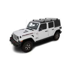 Rhino Rack Heavy Duty Rl110 Silver 3 Bar Roof Rack For Jeep Wrangler Jl 4Dr 4Wd Hard Top 04/19 On
