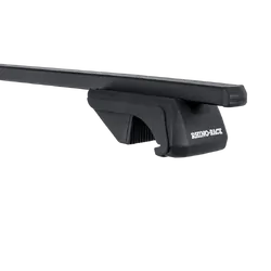 Rhino Rack Euro Sx Black 2 Bar Roof Rack For Ford Ranger Wildtrak 4Dr Ute Ute Tray Roof Rails 04/09 To 07/11