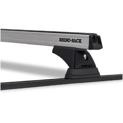 Rhino Rack Heavy Duty Rch Trackmount Silver 2 Bar Roof Rack For Ford Ranger Pk 4Dr Ute Dual Cab 04/09 To 08/11