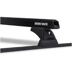 Rhino Rack Heavy Duty Rch Trackmount Black 2 Bar Roof Rack For Ford Ranger Pk 4Dr Ute Dual Cab 04/09 To 08/11