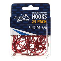 Jarvis Walker Chemically Sharpened Red Suicide Hooks