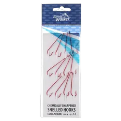 Jarvis Walker Chemically Sharpened Snelled Long Shank Hooks
