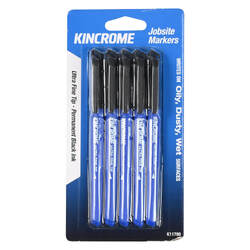 Kincrome Permanent Marker Ultra Fine Tip 5 Pack Black