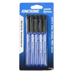 Kincrome Permanent Marker Ultra Fine Tip 5 Pack Black