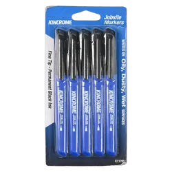 Kincrome Permanent Marker Fine Tip 5 Pack Black