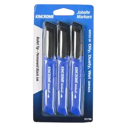 Kincrome Permanent Marker Bullet Tip 3 Pack Black
