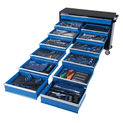Kincrome Evolution Extra Wide Tool Trolley 555 Piece 13 Drawer 53"
