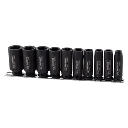 Kincrome Deep Impact Socket Rail 10 Piece 3/8" Drive - Imperial