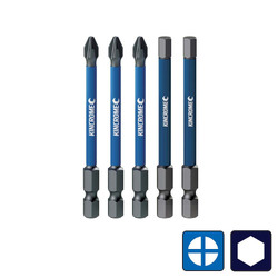 Kincrome Phillips #2 & Hex 5Mm Impact Bit Mixed Pack 75Mm 5 Piece