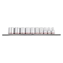 Kincrome Socket Rail 10 Piece 3/8" Drive Imperial (Mirror Polish) - Imperial