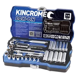 Kincrome Lok-On Socket Set 28 Piece 1/4" Drive - Metric