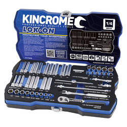Kincrome Lok-On Socket Set 45 Piece 1/4" Drive - Metric & Imperial