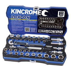 Kincrome Lok-On Socket Set 44 Piece 1/4" & 3/8" Drive - Metric & Imperial