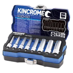 Kincrome Lok-On Socket Set 8 Piece 1/4" Drive - Metric