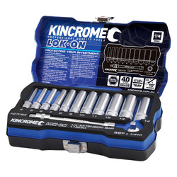 Kincrome Lok-On Socket & Extension Set 13 Piece 1/4" Drive - Metric