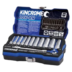 Kincrome Lok-On Socket & Extension Set 13 Piece 1/4" Drive - Metric