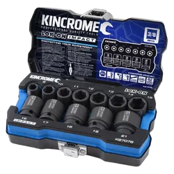 Kincrome Lok-On Impact Socket Set 12 Piece 3/8" Drive - Metric