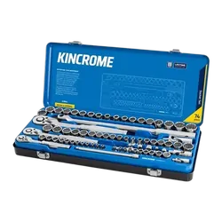 Kincrome Socket Set 74 Piece 1/4, 3/8 & 1/2" Drive - Metric & Imperial