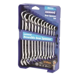 Kincrome Reversible Gear Spanner Set 12 Piece - Metric