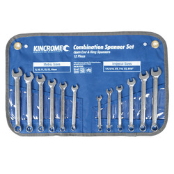 Kincrome Combination Spanner Set 12 Piece - Metric/Imperial
