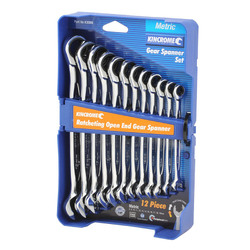 Kincrome Ratcheting Open End Gear Spanner Set 12 Piece - Metric