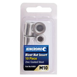 Kincrome Rivet Nut Insert M10 (Zinc Coated Steel) - 10 Pack