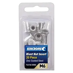 Kincrome Rivnut Zinc Steel M6 20 Piece