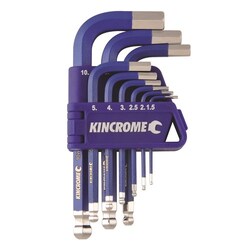 Kincrome Ball Point Hex Key & Wrench Set Short Series 9 Piece
