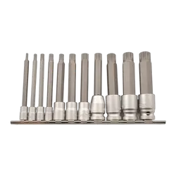 Kincrome Spline Bit Rail 11 Piece 1/4, 3/8 & 1/2" Drive