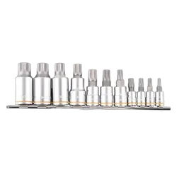 Kincrome Spline Bit Rail 11 Piece 1/4, 3/8 & 1/2" Drive