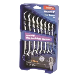 Kincrome Flex Head Gear Spanner Set 8 Piece - Imperial
