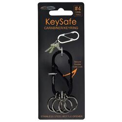 BICO Keysafe Black Oval Carabiner KeyRing - KS001