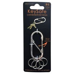 Bico Keysafe Silver Oval Carabiner Keyring - Ks001