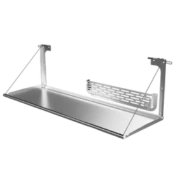 Rear Door Drop Down Table and Cage to suit Toyota Prado 150 / Lexus GX 460 [Natural Stainless]