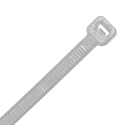KT Accessories Cable Tie, Natural Nylon, 200mm Long x 2.5mm Wide, Pack 100